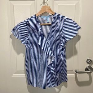 Draper James blue blouse top